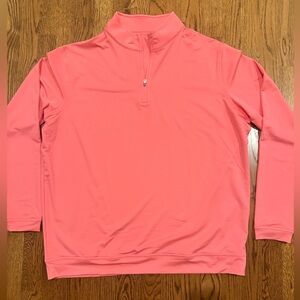 Peter Millar Vibrant Coral Zip Pullover XL